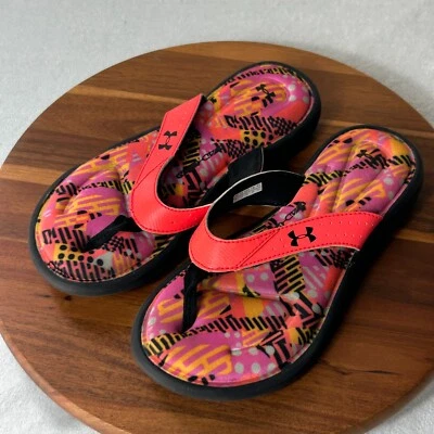 UNDER ARMOUR 3Y Espuma Naranja Multicolor y Negro Tanga Chanclas Sandalias Juveniles Foto 1 de 4