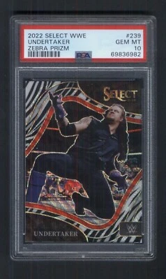 2022 Select WWE #239 Undertaker Ringside Zebra Prizm SSP PSA 10 gem mint RARE - Image 1 of 2