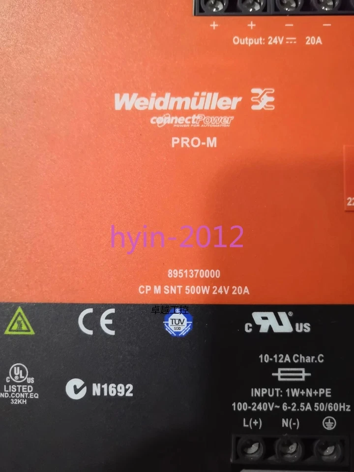 1pcs Used Weidmuller 8951370000 CP M SNT 500W 24V 20A - Image 1 of 1