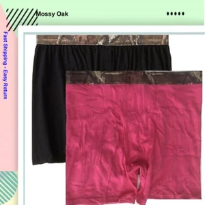 Mossy Oak Men's Knit Boxers Boxer Briefs Black&Pink Cotton size L 36-38 - Picture 1 of 2