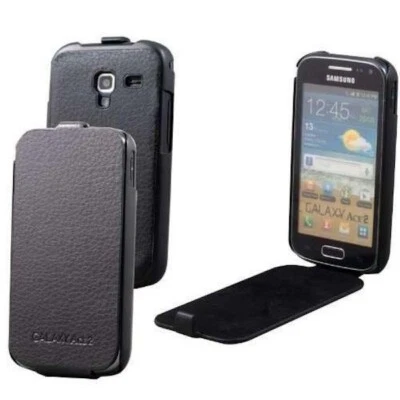 ETUI FOLIO A RABAT SAMSUNG GALAXY ACE 2 NOIR ECO-CUIR (PU) - Photo 1/4
