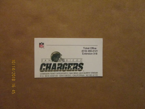 NFL San Diego Chargers Ticket Office Vintage Team Logo Football Business Card Cover