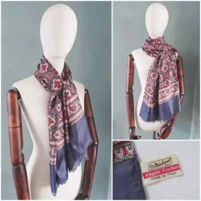 Bufanda vintage para hombre años 60 St Michael azul cachemira rayón ópera noche caballeros Foto 1 de 4