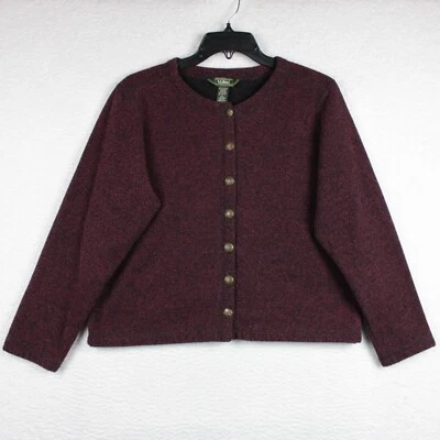 L.L. Bean женщин кнопка кардиган свитер размер M черный и бордовый - Изображение 1 из 4