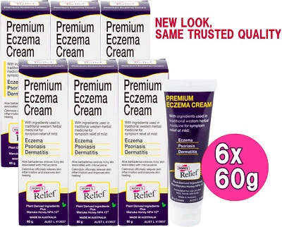 6x Hopes Relief Cream 60g Premium Natural Relief Eczema Psoriasis Hope's Relief