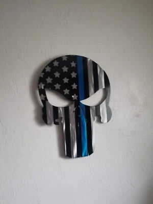 Metal punisher logo sculpture accent flag tbl sign living room deck man cave 24" — 第 1/4 张图片