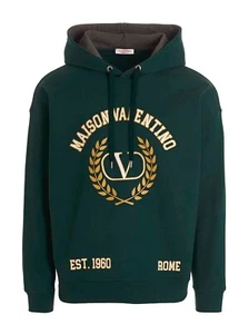 Valentino Garavani Green Logo-Print Hoodie Size L - Picture 1 of 7