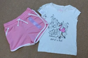 Next Pep & Co Girls Flamingo Print T-Shirt & Pink Shorts Outfit Age 6-7 Years - Picture 1 of 11