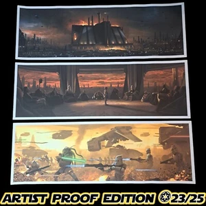 Pablo Olivera Star Wars Prequel Trilogia Artist Proof Edition 36"x12" 3 APs 23/25 - Foto 1 di 24