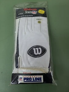 VTG Wilson TEAM NFL Football Gloves AUTHENTIC PRO LINE ADULT XXL BLACK/WHITE NOS - Picture 1 of 4