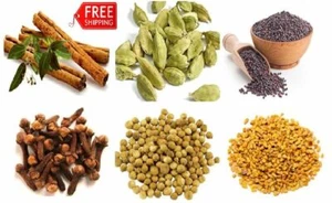 CINNAMON+CARDAMOM+MUSTARD+CLOVES+CORIANDER+FENUGREEK- 06 Spices in 01 packet - Picture 1 of 9