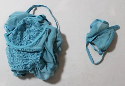 Adore Me Women's Lace Rae Babydoll Lingerie WR4 Delphinium Blue Small NWT  - Image 1 of 4