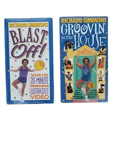 Richard Simmons 2 VHS Tapes, Groovin' In The House & Blast Off Home Workout Vtg - Picture 1 of 6