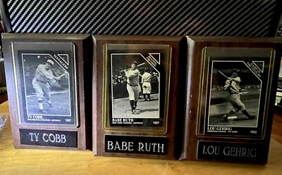 1993 Sporting News Set Of (3)Plaques Lou Gehrig / Babe Ruth / Ty Cobb - Image 1 of 4