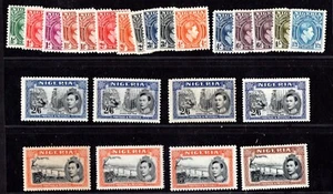 NIGERIA 1938 KING GEORGE VI S.G. #49-59 SET OF 24 WITH VARIOUS PERF VARIETIES MH - Picture 1 of 2