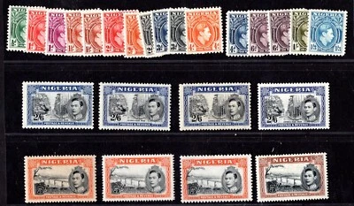 NIGERIA 1938 KING GEORGE VI S.G. #49-59 JUEGO DE 24 CON VARIAS VARIEDADES PERF MH Foto 1 de 2