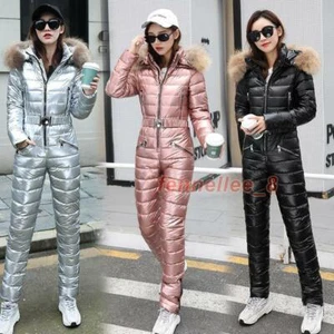 One-Piece Ski Suit Women Skiing Jumpsuit Snowboarding Suits Outdoor Snow Costume - Picture 1 of 22