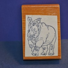 Rhinoceros Rubber Stamp Vintage