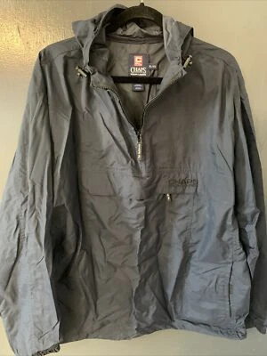 XL Chaps Ralph Lauren мужской ветровка темно-синий 1/4 молнии толстовка с капюшоном карманы и мешок - Изображение 1 из 4