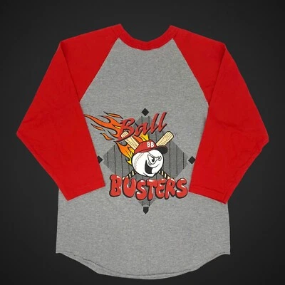 Ball Busters City Of Scottsdale Red Gray Raglan Baseball Tee Shirt Size M - Image 1 of 4