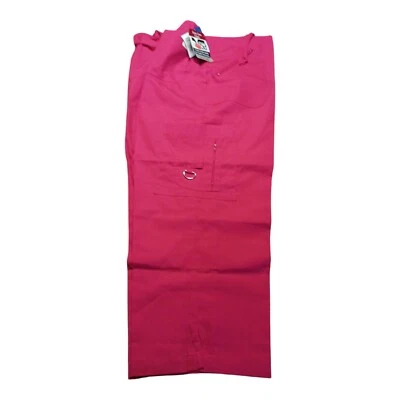 Scrub Bottom Women XL Color Calypsi Corl Crest 5 Pockets Elastic Waistline  - Image 1 of 4