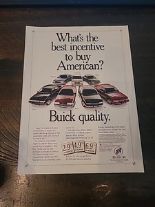 PRINT AD 1992 Buick Quality Best Incentive To Buy American Park Avenue Skylark - Picture 1 of 1