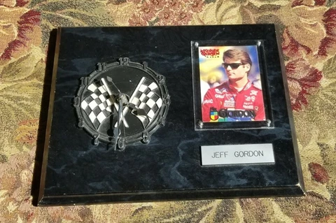 Vintage Sports Plaques Jeff Gordon Clock #24 NASCAR (Works) Batteries Included Cover