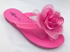 KARAUSA FASHION FLOWER SANDALS FLIP FLOP COMFORT BEACH - Picture 1 of 8