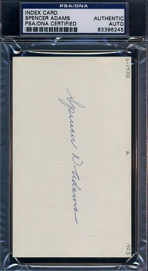 Spencer Adams 26 Yankees D.70 Signed Psa/dna Certified 3x5 Index Card Autograph - Image 1 of 1
