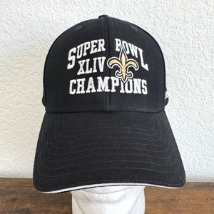 NFL Colts & Saints Super Bowl XLIV 2-7-2010 Black Snapback Hat Reebok w/Sticker - Picture 1 of 9