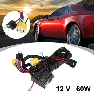 H4 Car Headlight Light Lamp Bulb Relay Wiring Harness Socket Plug Wire Kit 12V Foto 1 de 4