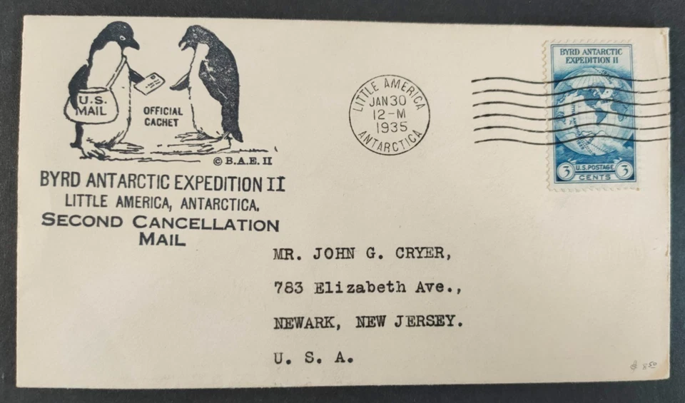 US MAIL BYRD ANTARCTIC EXPEDITION 11 OFFICIAL CACHET (F) - Image 1 of 1