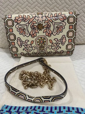 Tory Burch Robinson 皮革链条钱包斜挎包钱包 — 第 1/4 张图片