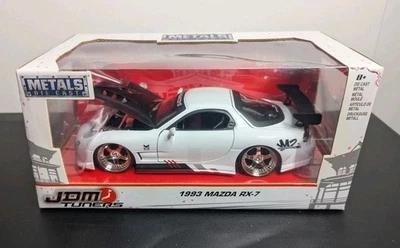 Jada Toys JDM Tuners 1993 Mazda RX-7 blanco escala 1:24 coche de metal fundido a presión NUEVO Foto 1 de 4