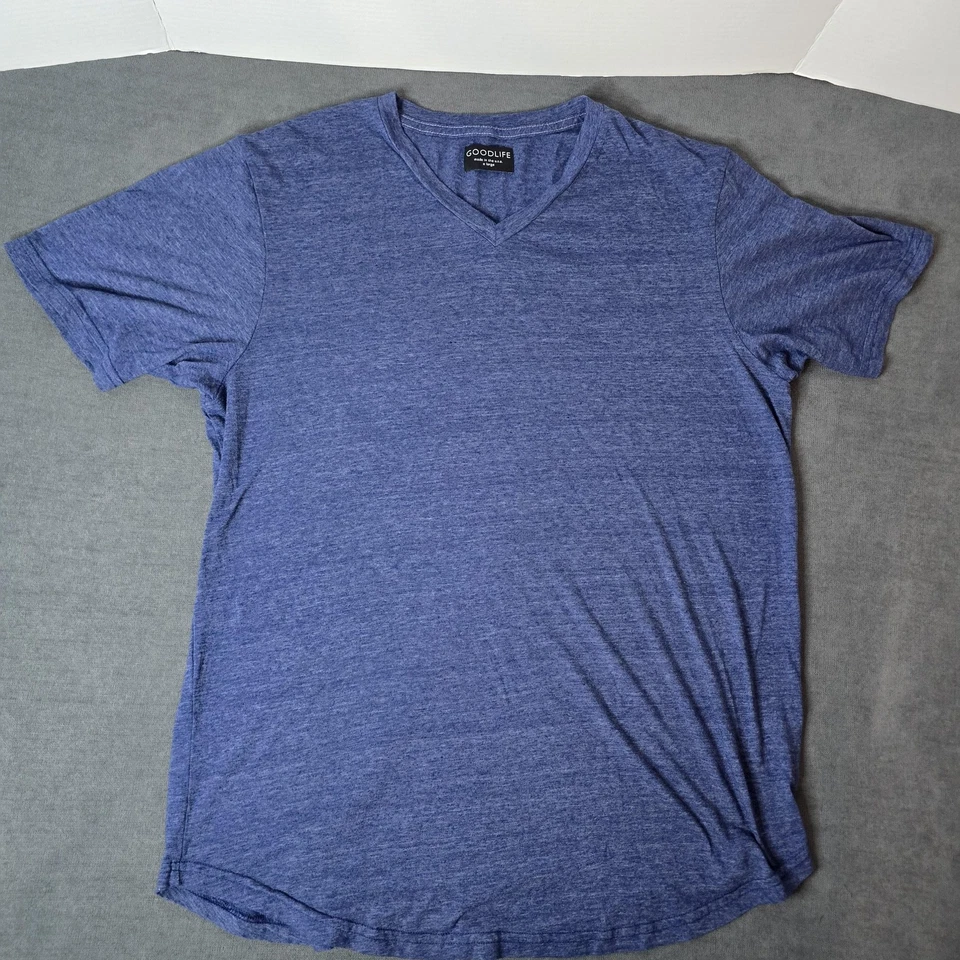Camisa Goodlife Para Hombres XL Azul Brezo Cuello en V Dobladillo de Vieira Hecha en EE. UU. Camiseta Suave Foto 1 de 4