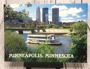 Minneapolis MN City Skyline & Anson Northrup Padelford, Minnesota Postcard - Picture 1 of 4