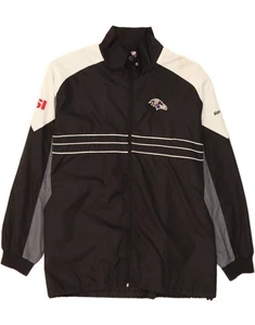 REEBOK Mens Baltimore Ravens Rain Jacket UK 44 2XL Black Colourblock BO02 - Picture 1 of 4