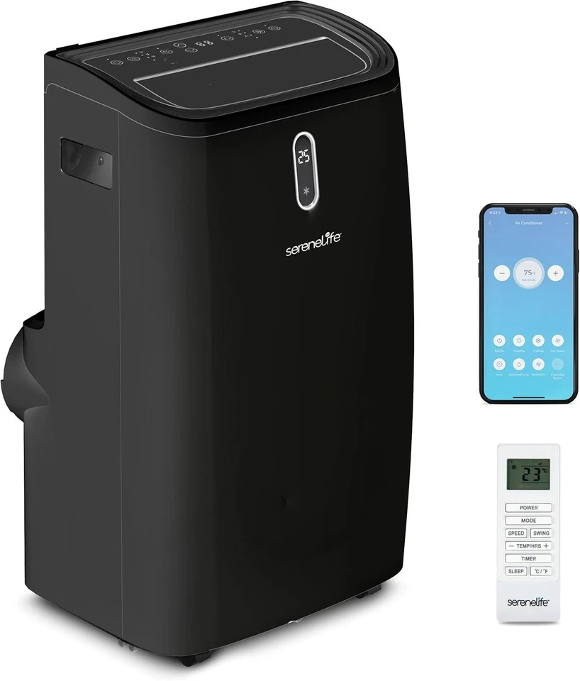 SereneLife SLPAC242B Portable Air Conditioner-12000 BTU Capacity (ASHRAE)