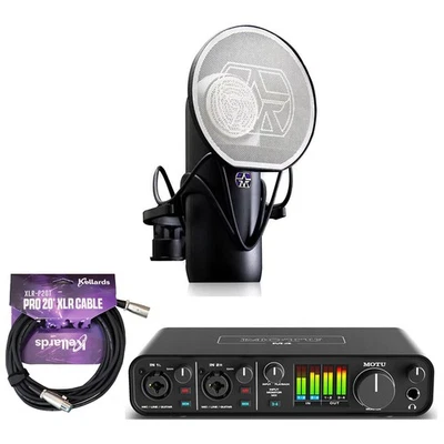 Motu M4 4x4 USB Audio Interface w/ Aston Microphones, Kellards XLR Cable Kit - Image 1 of 4
