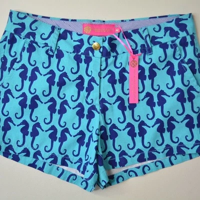 Pantalones Cortos Margaret Josephs MACBETH Talla M Mujer AQUA Azul Marino Caballo de Mar Costa Playa Foto 1 de 4