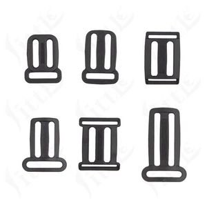 Plastic Webbing Adjustment Buckle 3 Bar Sliders Black For Webbing Size 20mm-25mm - Picture 1 of 13