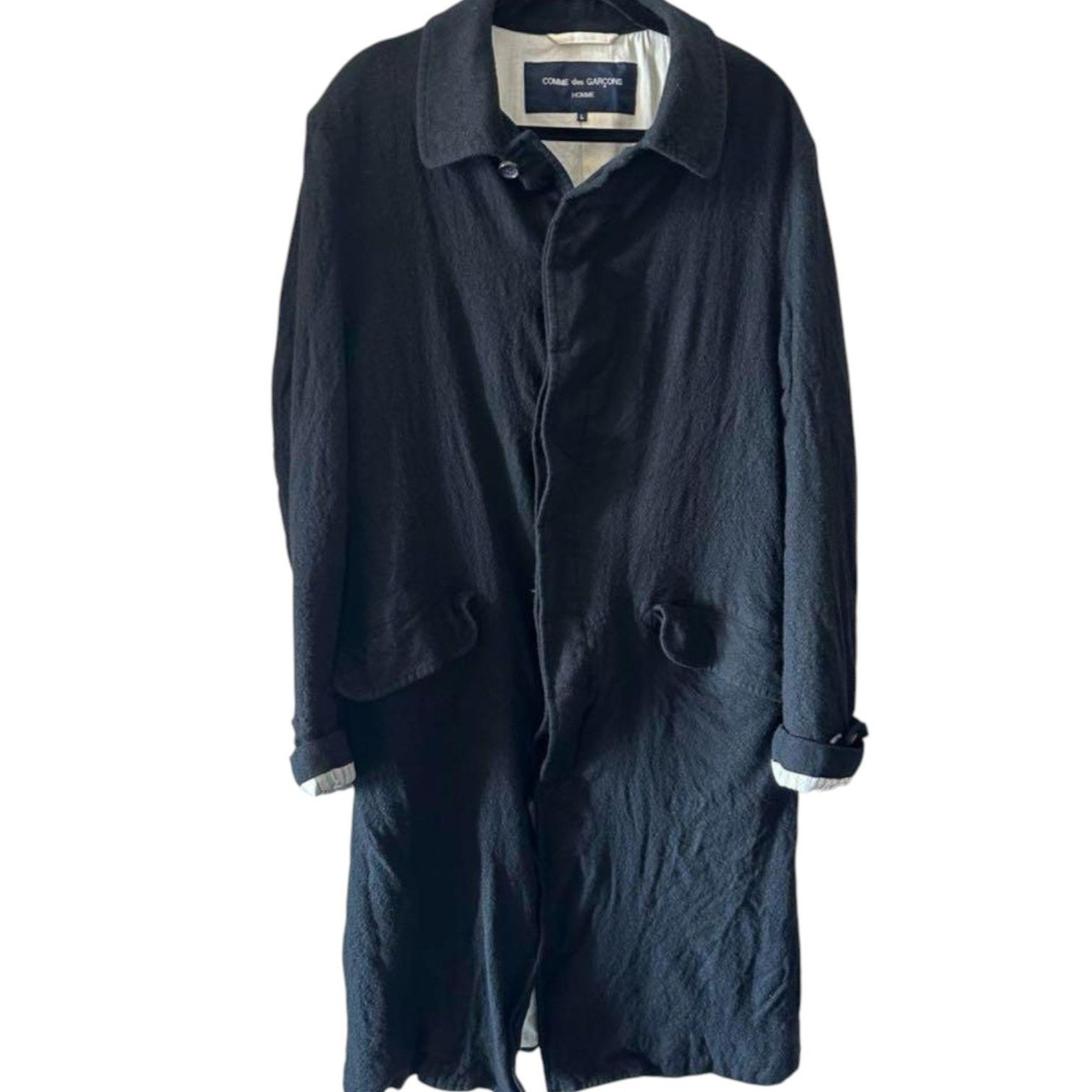 Comme des Garçons Homme 88AW Long Coat Oiled Coat in Khaki