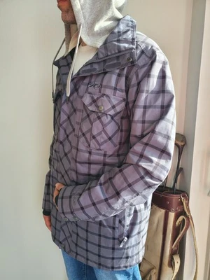 Nike 6.0 Snowboard Esquí Chaqueta Abrigo Gris Cuadros Con Capucha Hombre’s Grande Foto 1 de 4