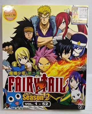 Fairy Tail Fairytail Season 2 Vol. 1-104  3 Discs Box Set Japanese Anime Fantasy - Image 1 of 4