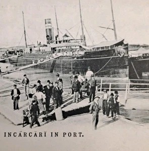 Brăila Loading Steamship In Port Romania A66 - Picture 1 of 3
