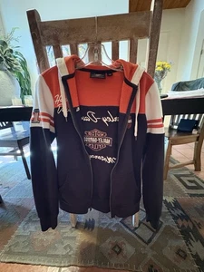 Sudadera con Capucha Harley Davidson Juvenil M Negra Naranja Blanca - Imagen 1 de 8