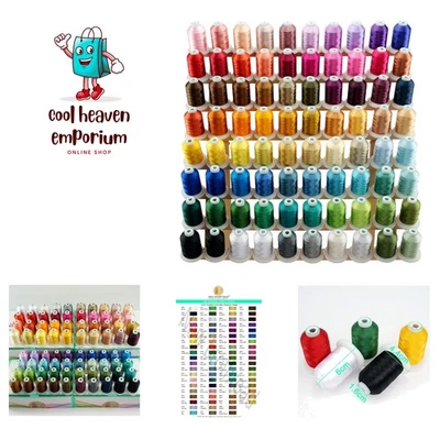 80-Color Polyester Embroidery Thread Kit - 1000M Each Spool, Tangle-Free Design - Image 1 of 4