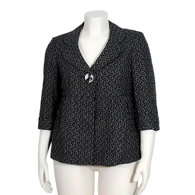Chaqueta Blazer Liz Claiborne 14 Negra Espirógrafo Forrada Manga 3/4 Mujer Carrera  Foto 1 de 4