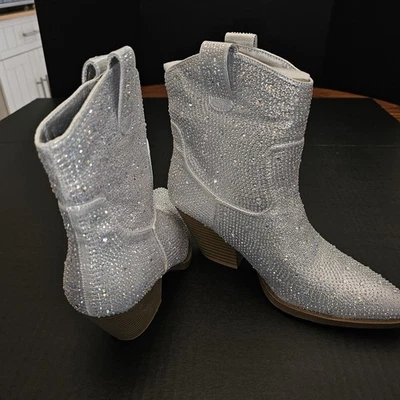 Botines Forever con estrás para mujer. Talla 9. Nuevo en caja tacón bloque Foto 1 de 4