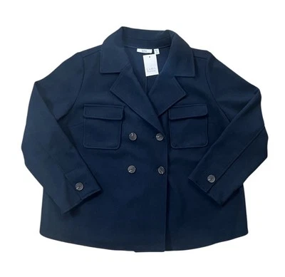 Abrigo Croft & Barrow Plus Pea para mujer doble botón náutico azul preppy nuevo con etiquetas 1X Foto 1 de 3